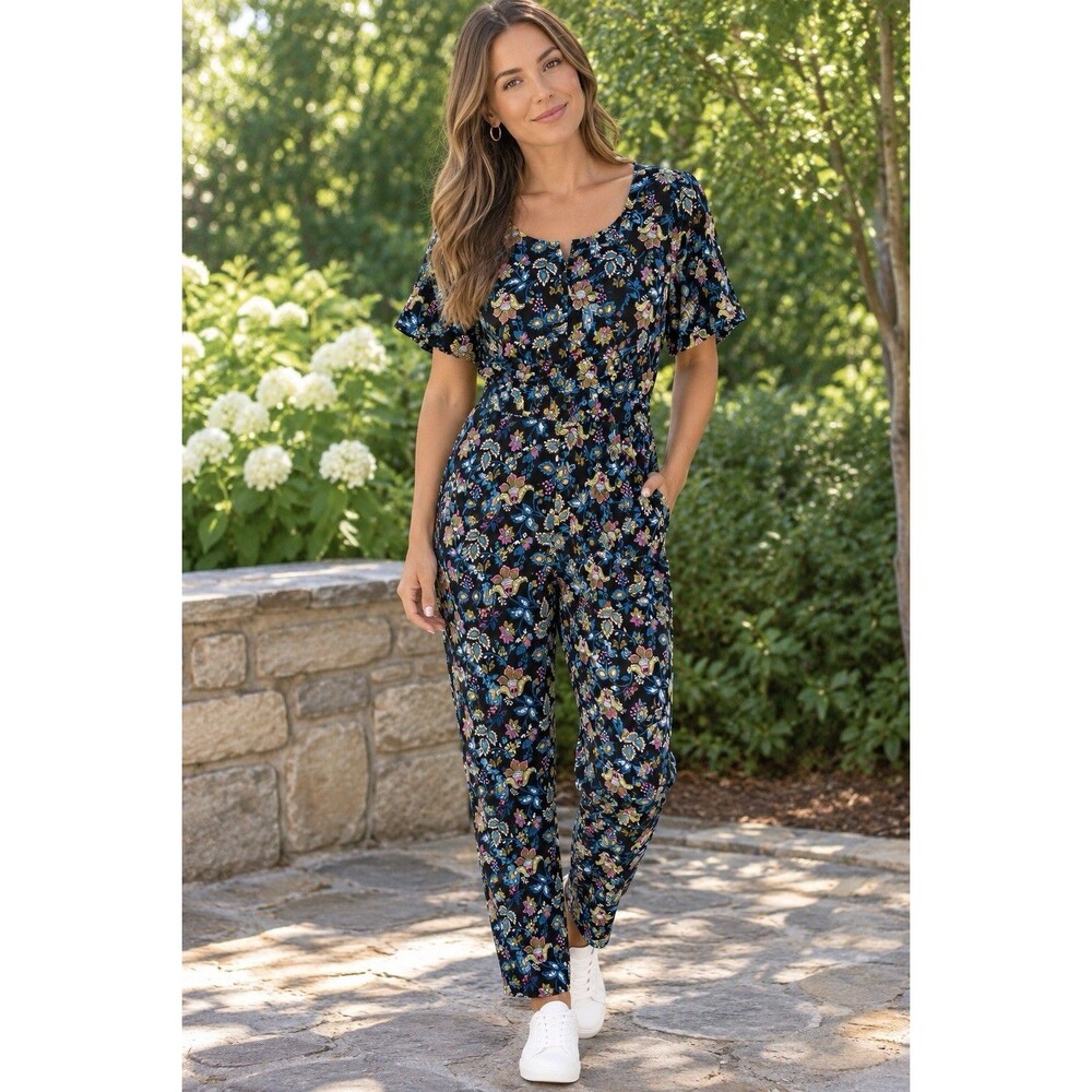 Boden Women’s Alice Paisley Wrap Blue Jumpsuit Size 8P